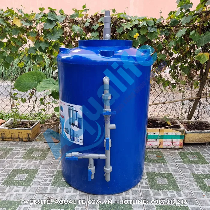 thùng nhựa tự chế lọc nước giếng khoan