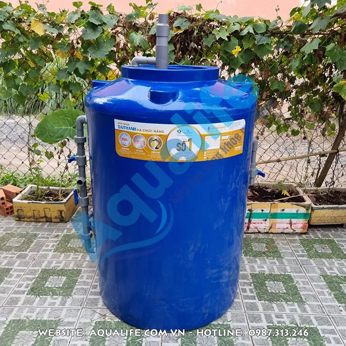 thùng nhựa tự chế lọc nước nhiễm phèn