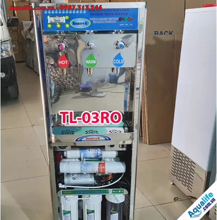 Máy lọc nước 3 vòi nóng lạnh công nghiệp Suntech 5 may loc nuoc 3 voi nong lanh nguoi cong xuong 2