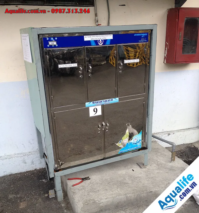 Máy lọc nước uống nóng lạnh 6 vòi ngang