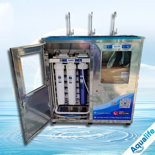 Máy lọc nước bán công nghiệp 100l/h tủ inox - Ảnh 2