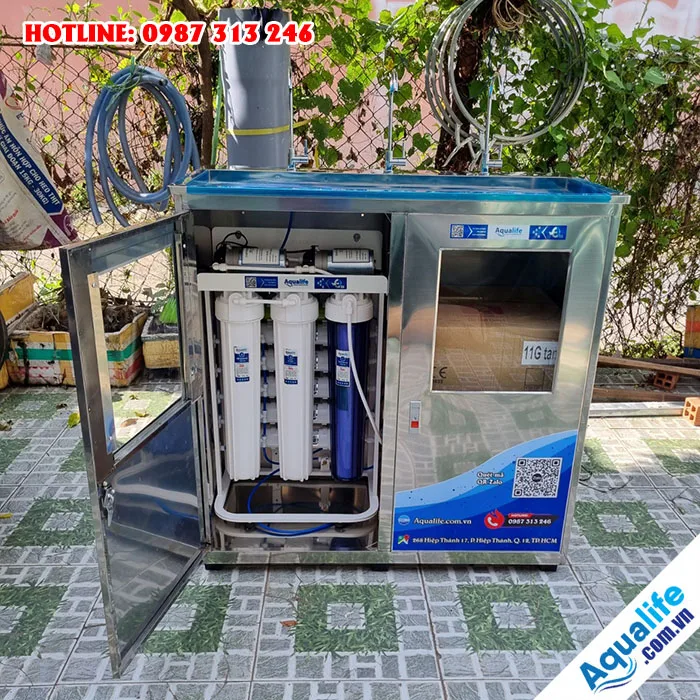 Máy lọc nước bán công nghiệp 120l/h tủ inox