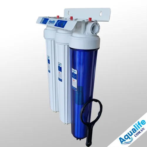Bộ 3 cốc lọc thô 20 inch Aqualife xử lý nước cấp đầu nguồn - Ảnh 2