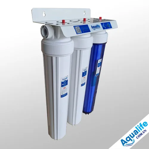 Bộ 3 cốc lọc thô 20 inch Aqualife xử lý nước cấp đầu nguồn - Ảnh 3