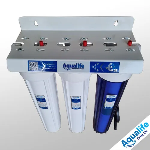 Bộ 3 cốc lọc thô 20 inch Aqualife xử lý nước cấp đầu nguồn - Ảnh 5