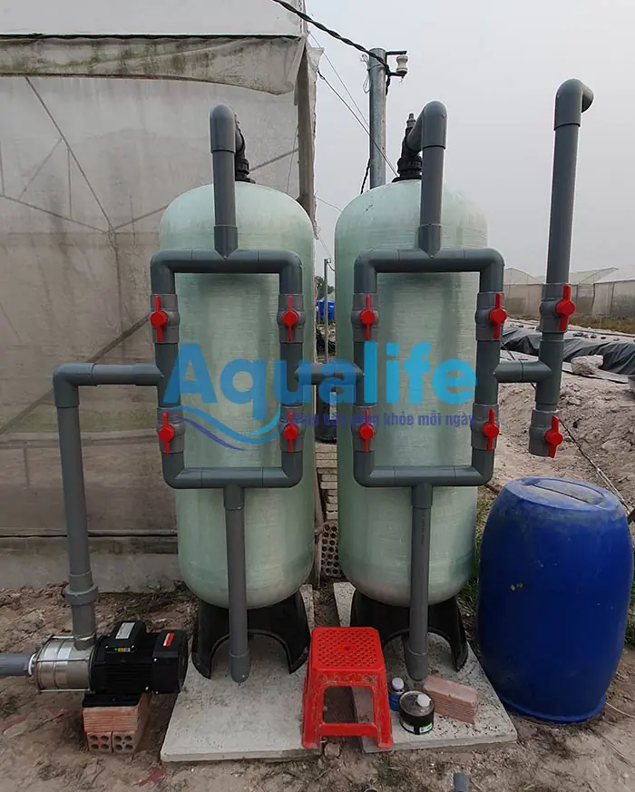 Bộ 2 trụ composite 2162 lọc nước giếng phèn