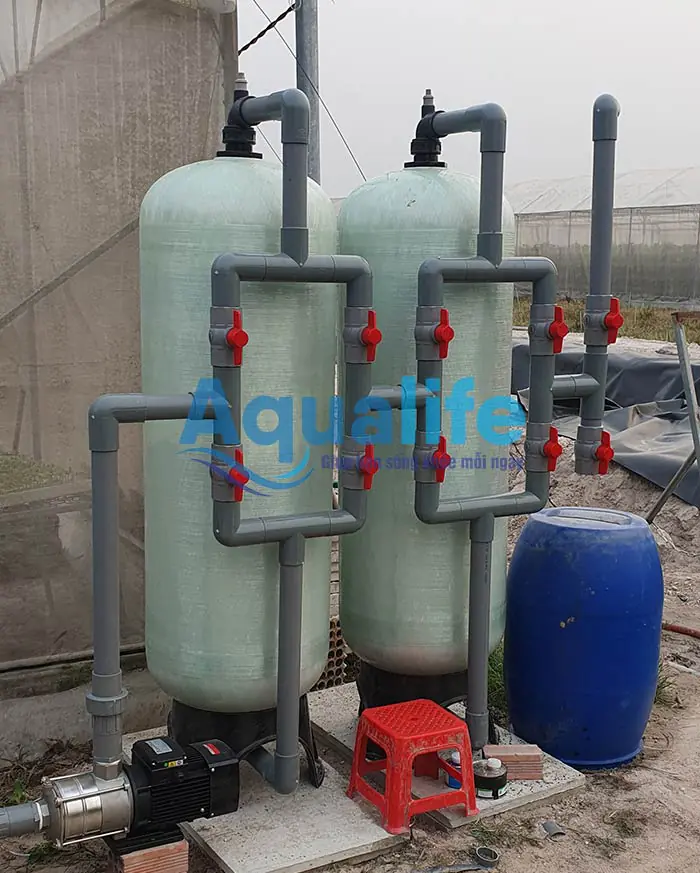 Bộ 2 cột lọc nước giếng phèn composite 2162