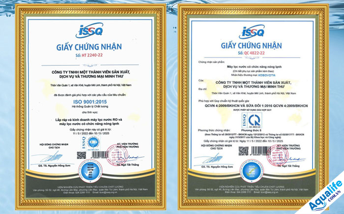 Giấy chứng nhận ISO 9001:2015 & QCVN 06-1:2010/BYT.