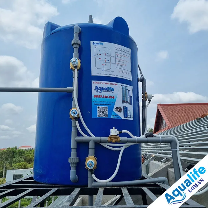 Thùng lọc nước giếng phèn 1000 lít tự động