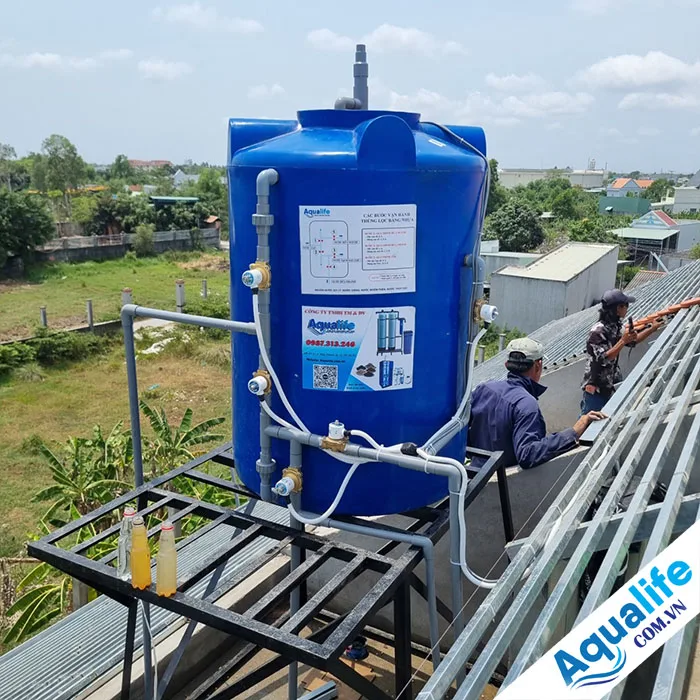 Thùng lọc nước giếng phèn 1000 lít tự động