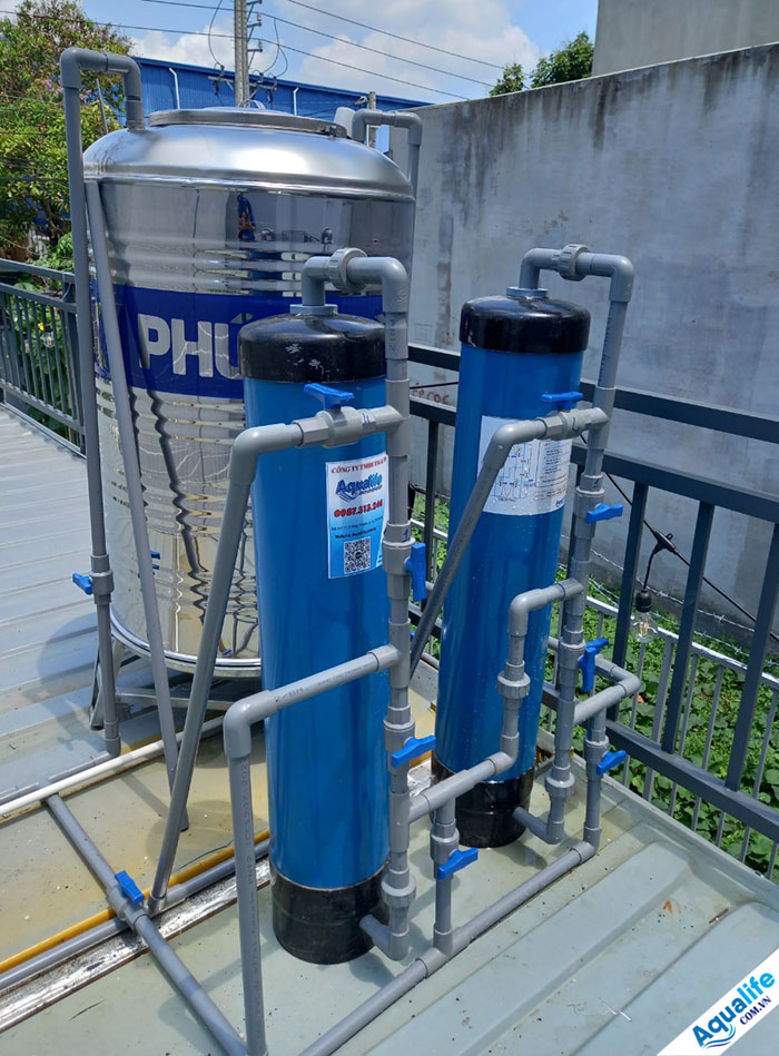 Bộ 2 trụ PVC lọc nước sinh hoạt đầu nguồn