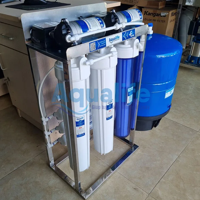 may loc nuoc ban cong nghiep 100l h khung inox 3
