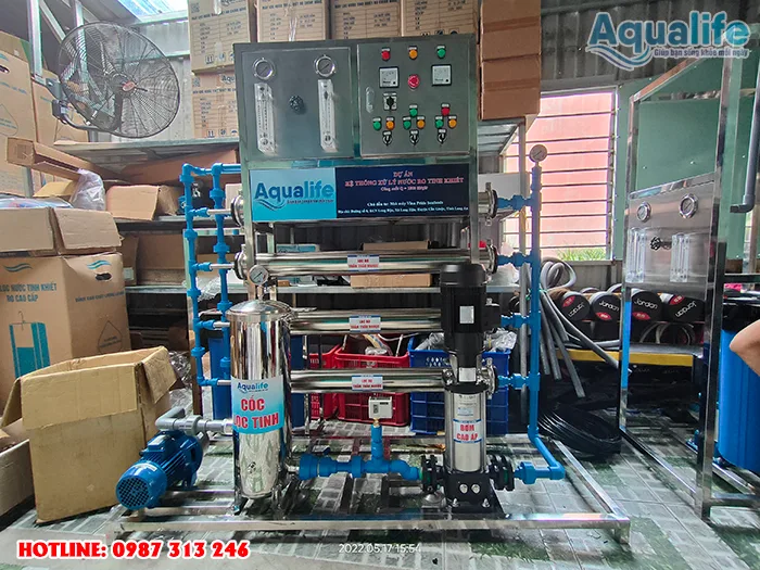 Hệ thống xử lý nước ro 1000l/h cho nhà máy Vina Pride Seafoods 1 he thong xu ly nuoc ro 1000l h cho nha may vina pride seafoods 1