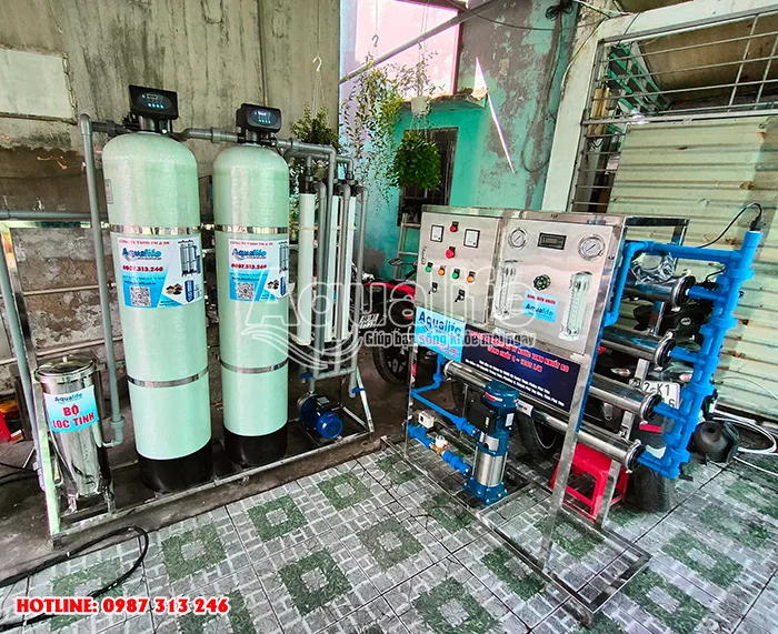 Hệ thống lọc nước tự động 1000 l/h RO + UF 8 he thong loc nuoc tu dong 1000 l h ro uf 1