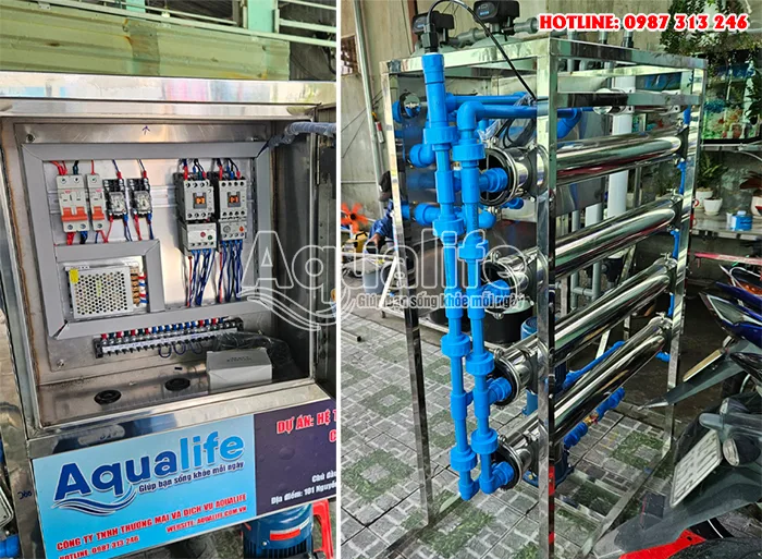 Hệ thống lọc nước tự động 1000 l/h RO + UF 11 he thong loc nuoc tu dong 1000 l h ro uf 6