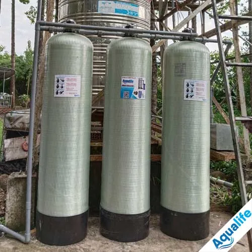 3 trụ composite 1665 xử lý nước giếng sinh hoạt cho nhà thờ giáo xứ