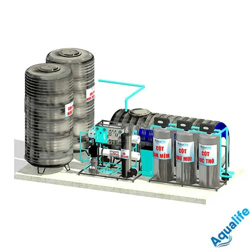 Bản vẽ hệ thống xử lý nước RO 2500l/h (Mô hình thiết kế 3D)