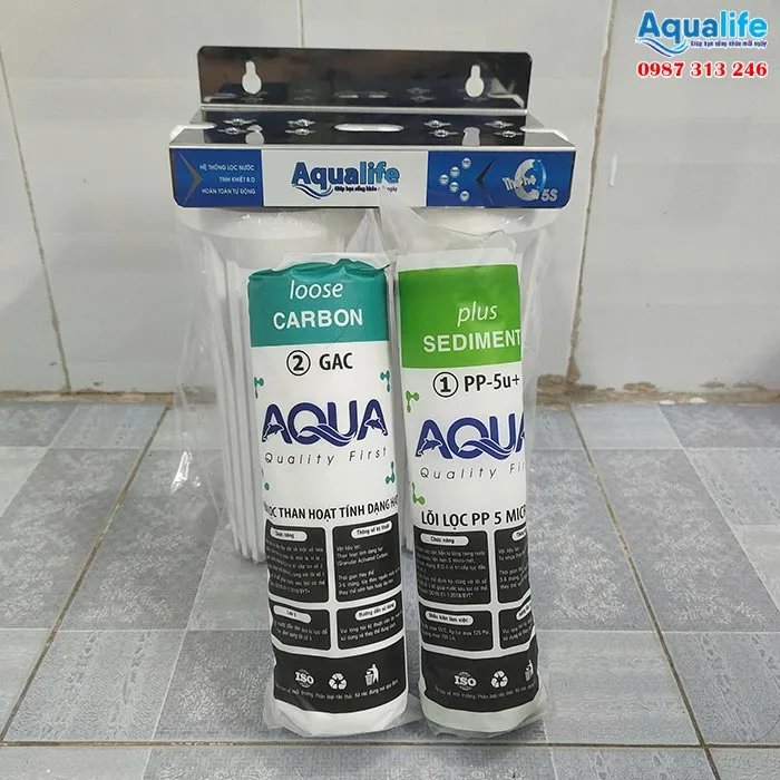 Bộ 2 cốc lọc thô 10 inch trắng Aqualife 12 bo 2 coc loc tho 10 inch trang aqualife 1