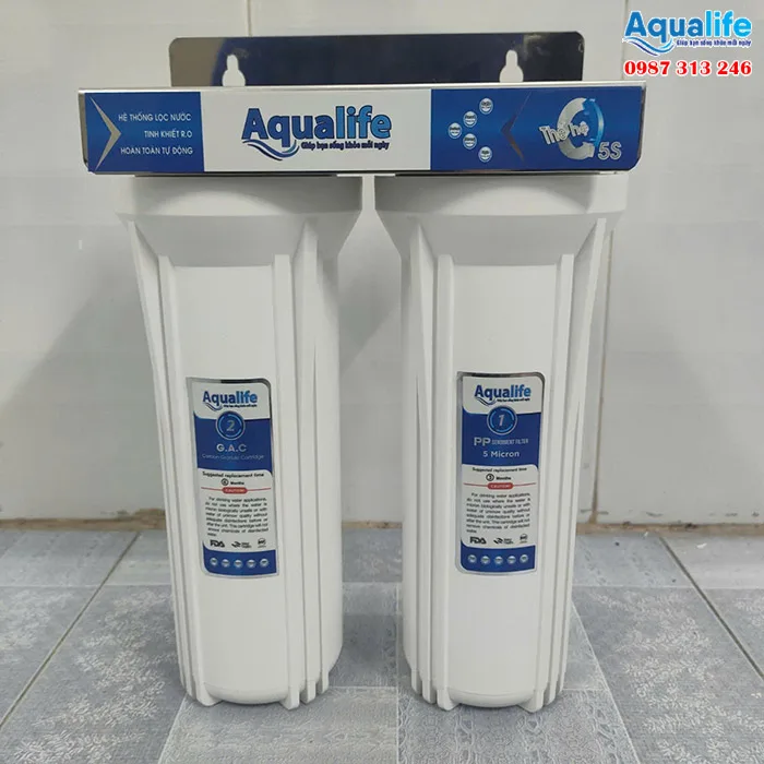 Bộ 2 cốc lọc thô 10 inch trắng Aqualife 8 bo 2 coc loc tho 10 inch trang aqualife 2