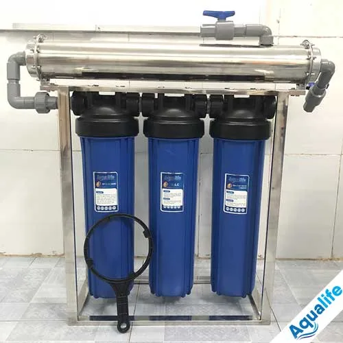 Bộ 3 cốc lọc bigblue 20 inch kết hợp màng UF inox