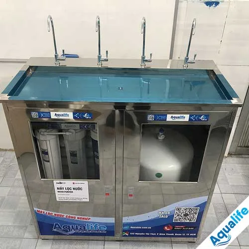 Máy lọc nước bán công nghiệp 65 l/h tủ inox 4 vòi - Ảnh 2