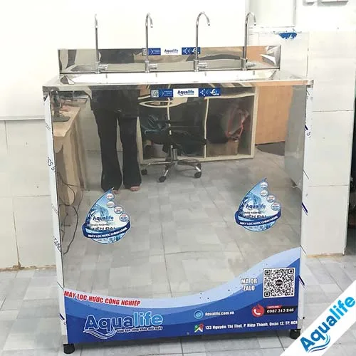 Máy lọc nước RO 65 l/h tủ inox 4 vòi công nghiệp