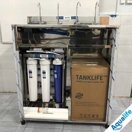Máy lọc nước RO 65 l/h tủ inox 4 vòi công nghiệp - Ảnh 2