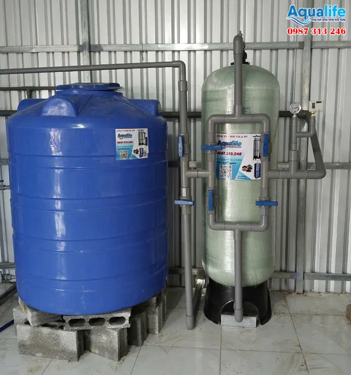 Trụ lọc composite 2162 xử lý nước giếng thô đầu nguồn