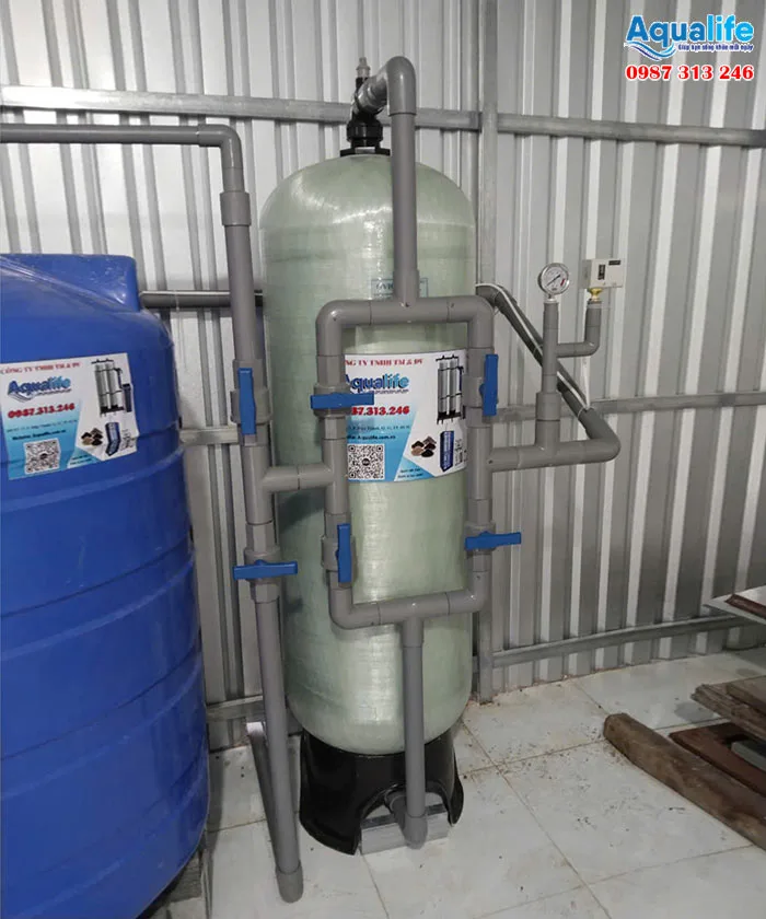 Trụ lọc composite 2162 xử lý nước giếng thô đầu nguồn