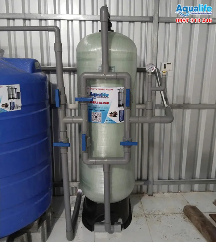 Trụ lọc composite 2162 xử lý nước giếng thô đầu nguồn