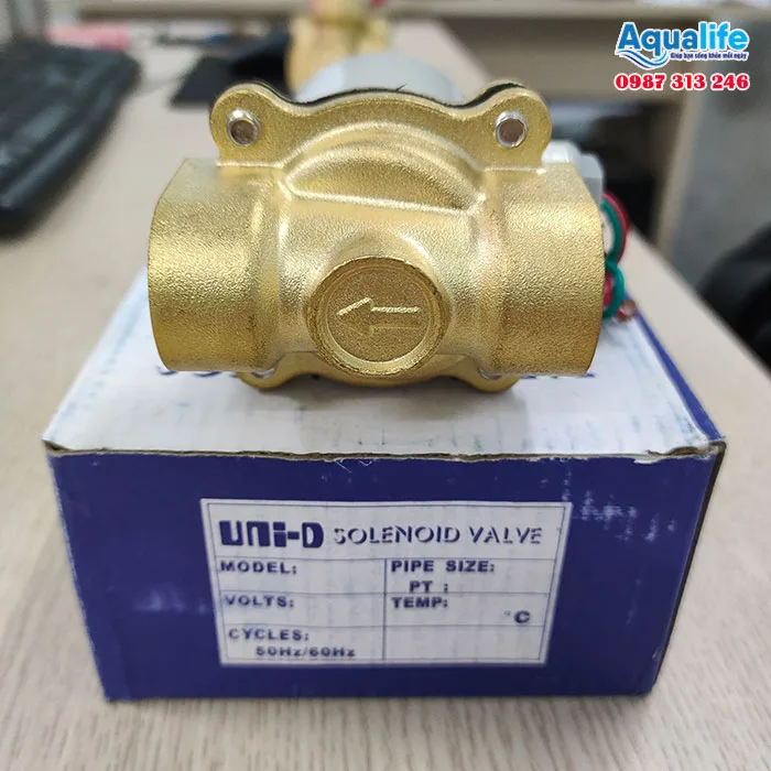 Van điện từ Uni-D Ø27 UW-20 (Solenoid Valve) 12 Van điện từ Uni-D Ø27 UW-20 điều khiển dòng chảy nước và khí nén hiệu quả