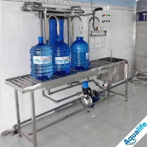 Bàn chiết rót nước đóng bình 3 vòi thủ công