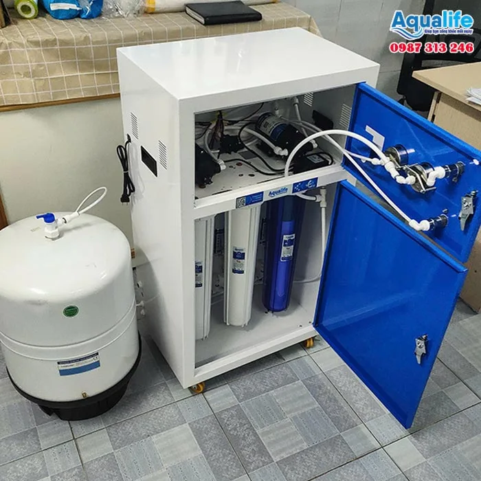 Máy lọc nước công suất lớn 75 l/h vỏ tủ thép Aqualife