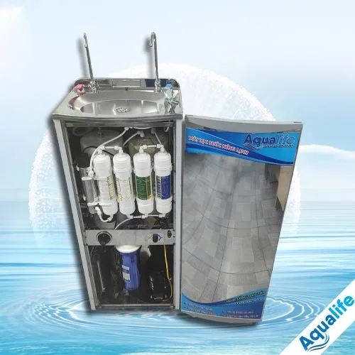 Máy lọc nước nóng lạnh tủ inox 2 vòi cong 1 vòi uống miệng - Ảnh 2