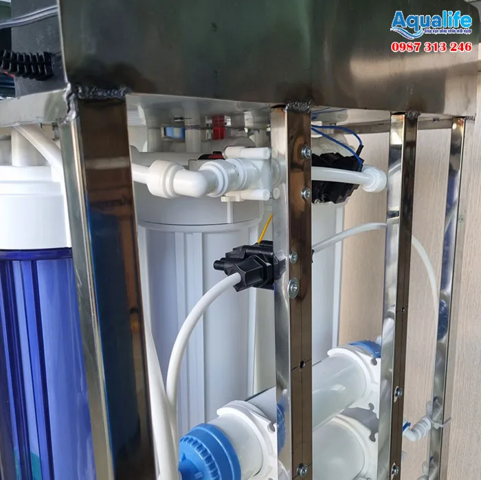 Máy lọc nước RO 50 l/h khung inox (1 màng RO 400G)