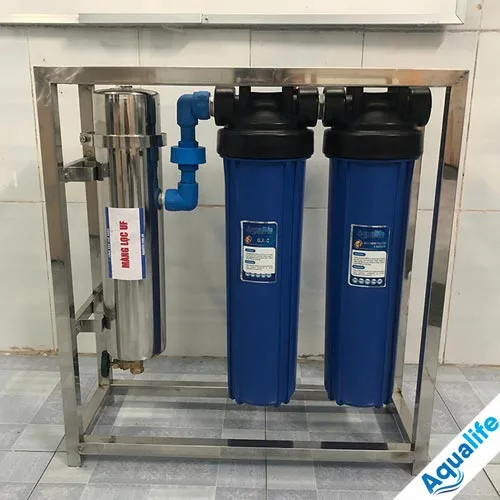 Bộ lọc nước đầu nguồn 2 cốc + màng UF công suất 1500 lít/giờ