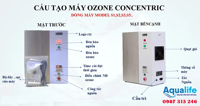 Máy ozone công suất 3G/h S3 CONCENTRIC