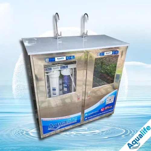 Máy lọc nước 2 vòi công suất 30 L/h tủ inox 3 Máy lọc nước 2 vòi công suất 30 L/h tủ inox - Ảnh 3