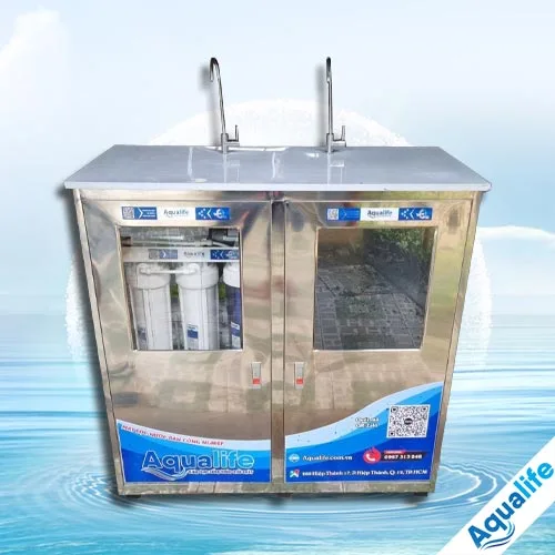 Máy lọc nước 2 vòi tủ inox 100l/h - Ảnh 2