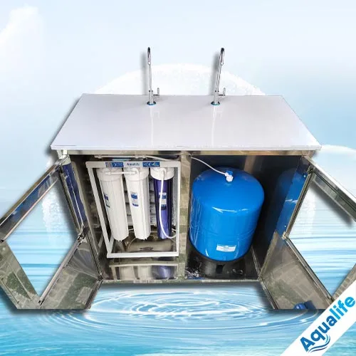 Máy lọc nước 2 vòi tủ inox 100l/h - Ảnh 3
