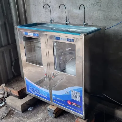 Máy lọc nước 100l/h tủ inox 3 vòi cho công ty trường học - Ảnh 3