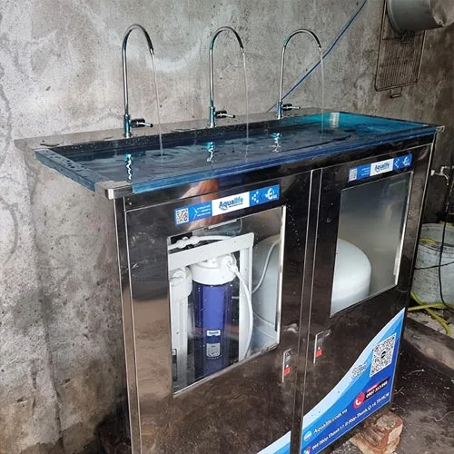 Máy lọc nước 100l/h tủ inox 3 vòi cho công ty trường học - Ảnh 4