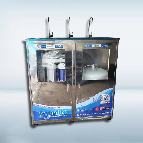 Máy lọc nước 65 lít/h 3 vòi tủ inox 2 cánh - Ảnh 2
