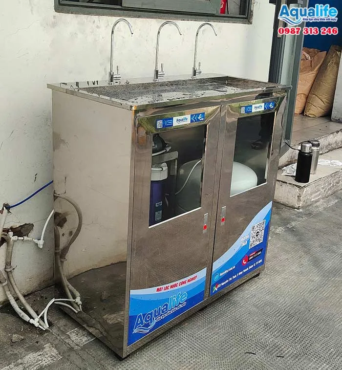 Máy lọc nước RO 3 vòi 50l/h với bình áp thép dung tích lớn