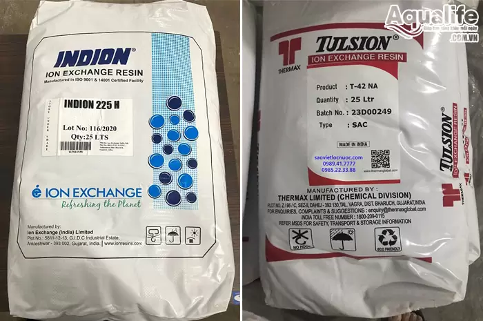 Cation - Vật liệu lọc giúp làm mềm nước cứng, nước nhiễm vôi 3 Hạt nhựa cation trao đổi ion loại bỏ canxi, magie trong nước
