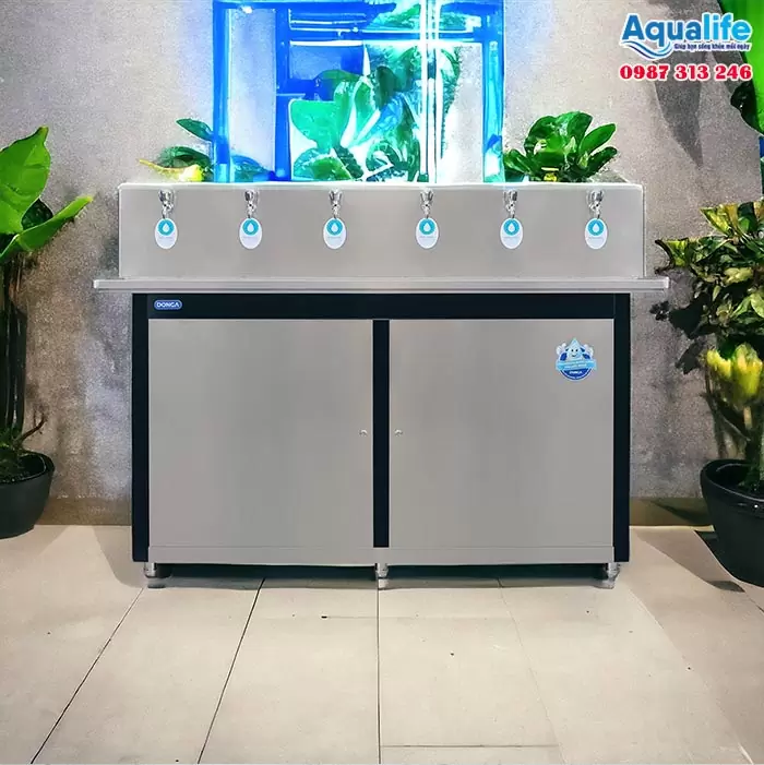 Máy lọc nước uống 6 vòi DAD-6S học đường DONGA vỏ Inox 304