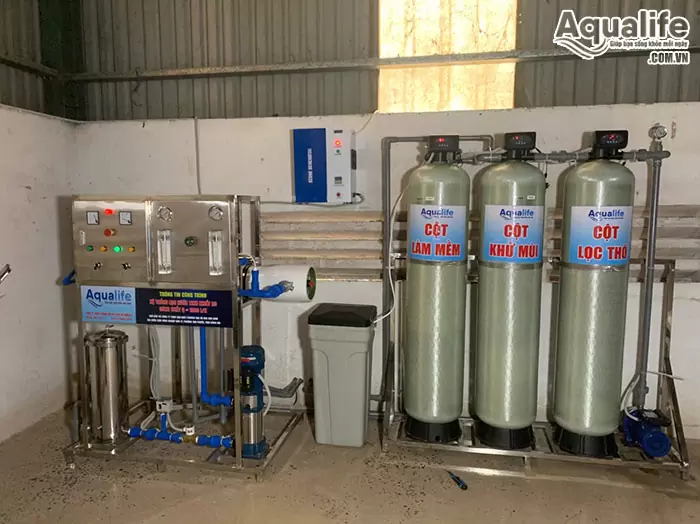 Hệ thống xử lý nước sạch RO 1000 lít/h lắp đặt hoàn thiện