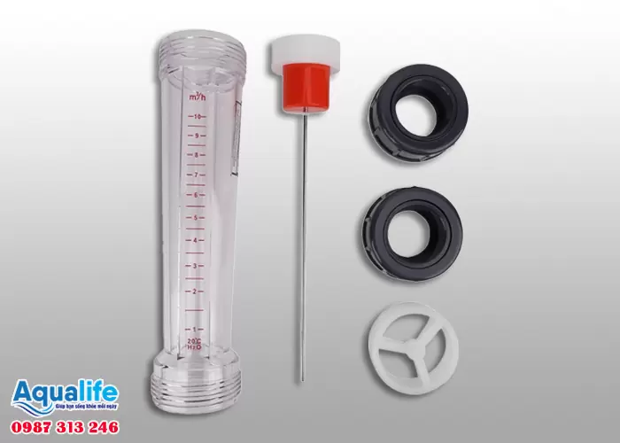 Lưu lượng kế LZS-50 ống côn AS phao ABS kết nối dán keo D63