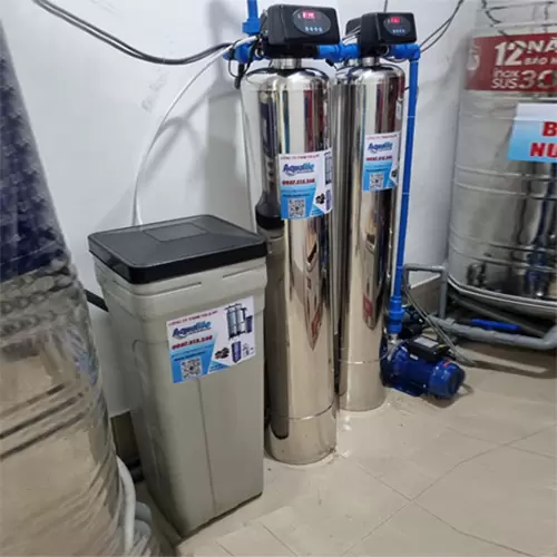 Hệ thống lọc nước nhiễm vôi 2 cột inox 1054 tự động 1 Hệ thống lọc nước nhiễm vôi 2 cột inox 1054 tự động
