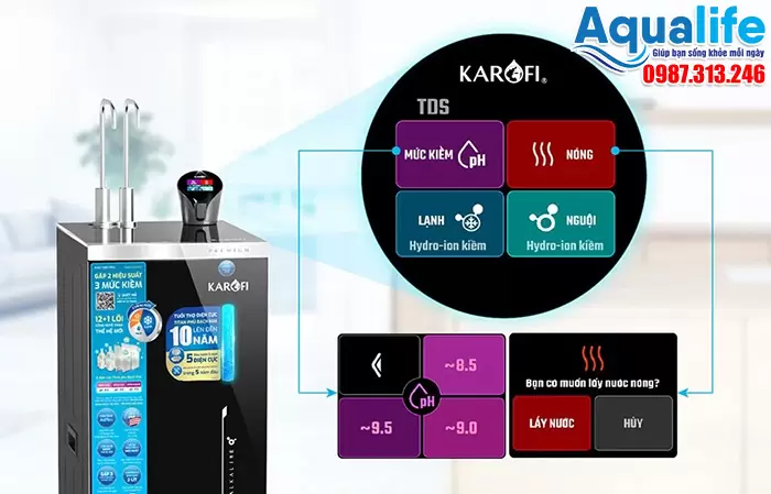 Máy lọc nước nóng lạnh Karofi Hydro-ion kiềm